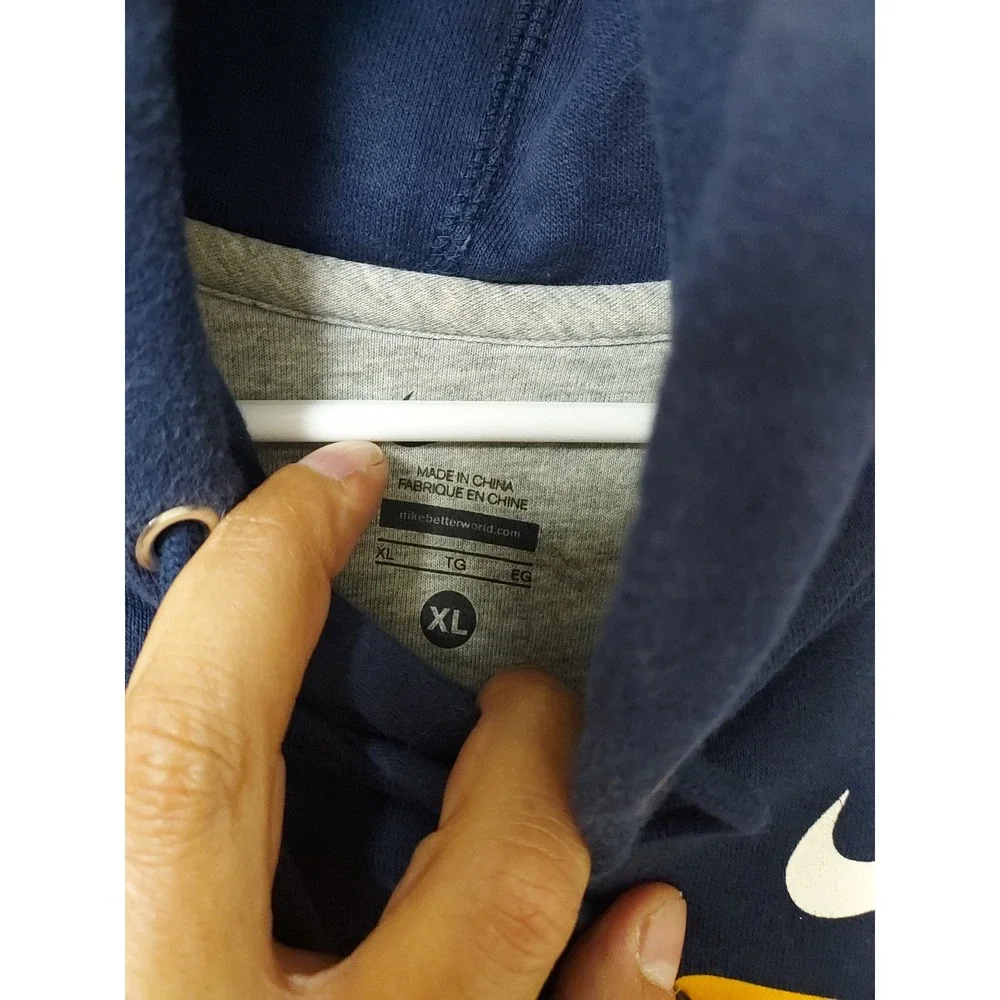 West Virginia Mountaineers Hoodie Mens XL Nike Fleece NCAA Hoodie Navy Blue Logo